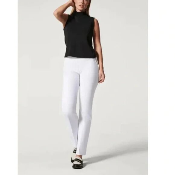 Spanx On-The-Go Kick Flare Stretch Classic White Pants Sz M - Picture 1 of 10